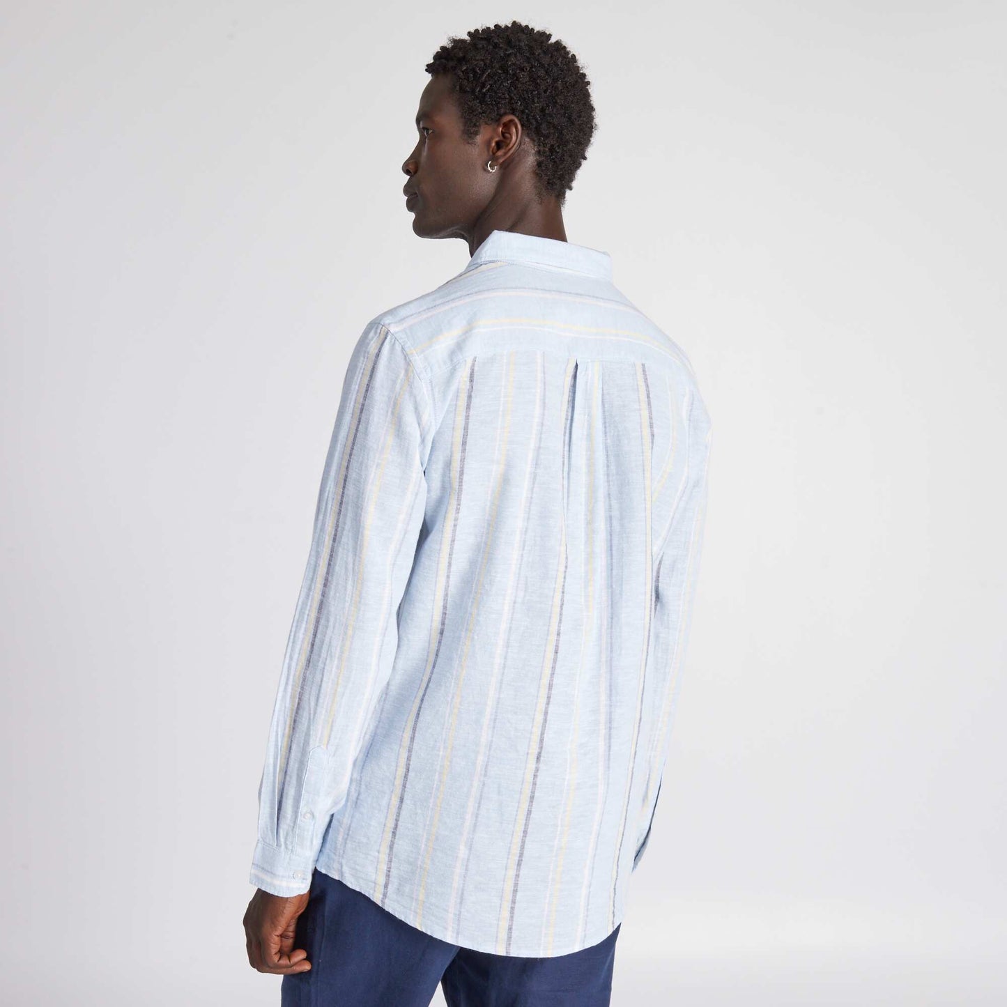 Straight-cut pinstripe shirt BLUE