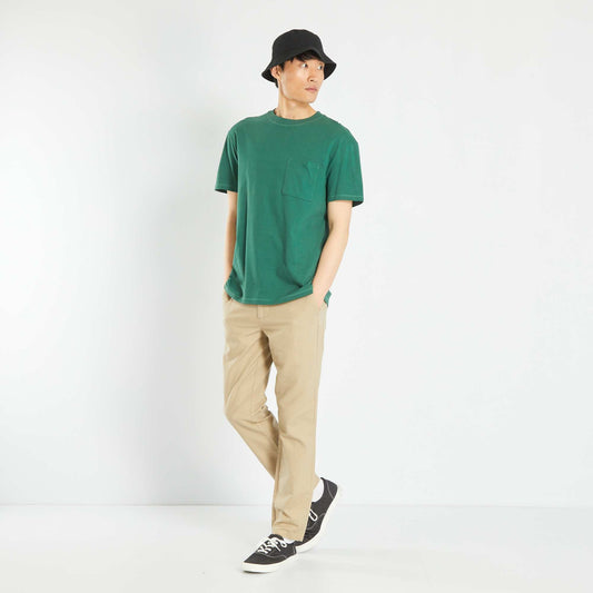 Loose-fit jersey T-shirt with pocket Green