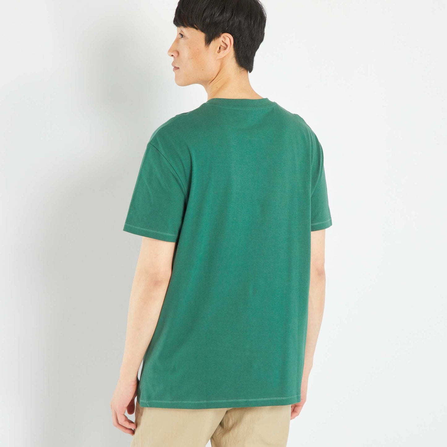 Loose-fit jersey T-shirt with pocket Green