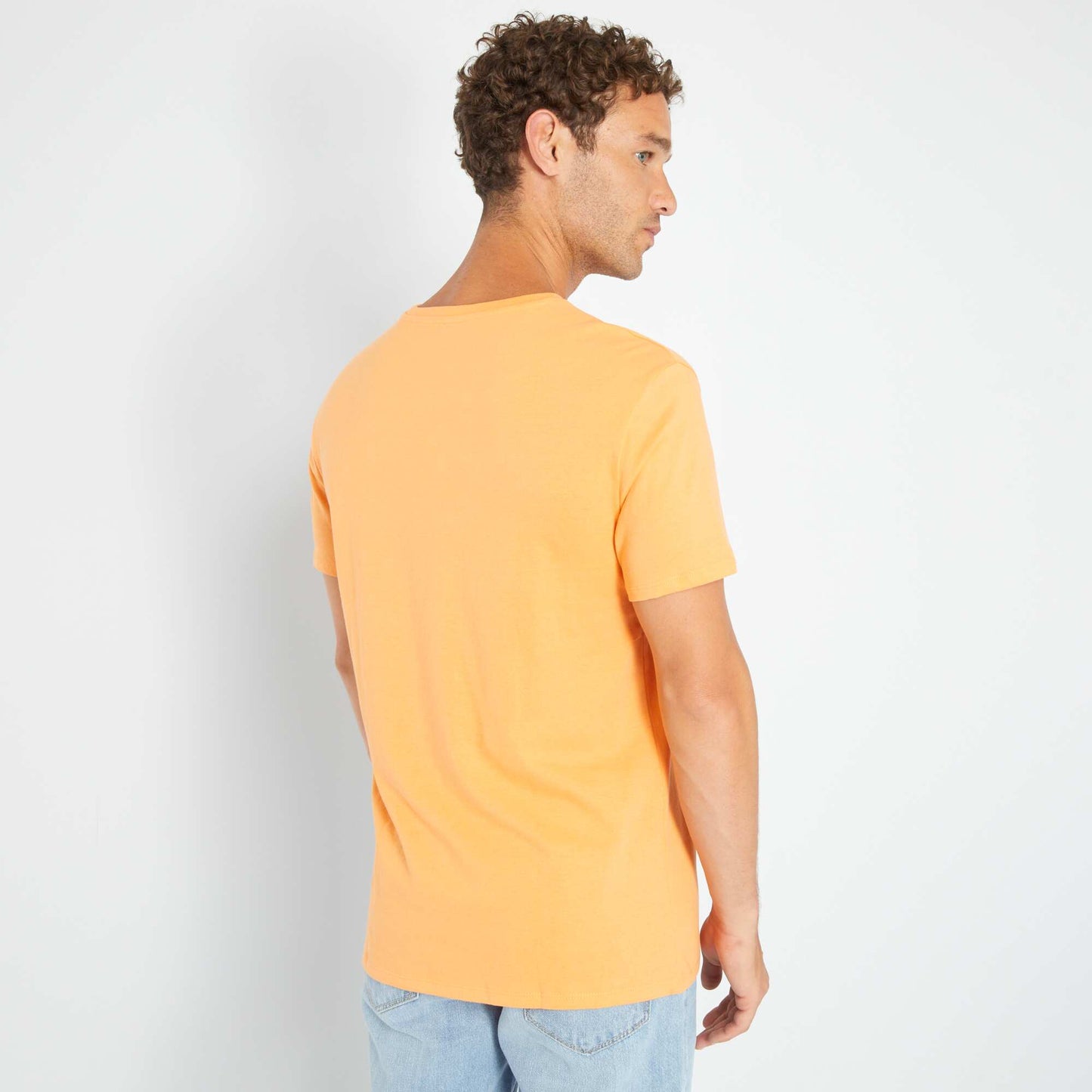 Jersey T-shirt with print ORANGE