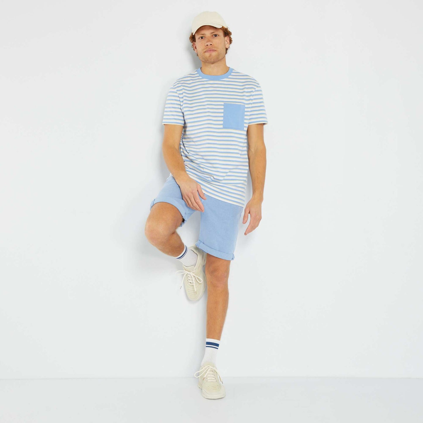 Striped jersey T-shirt BLUE