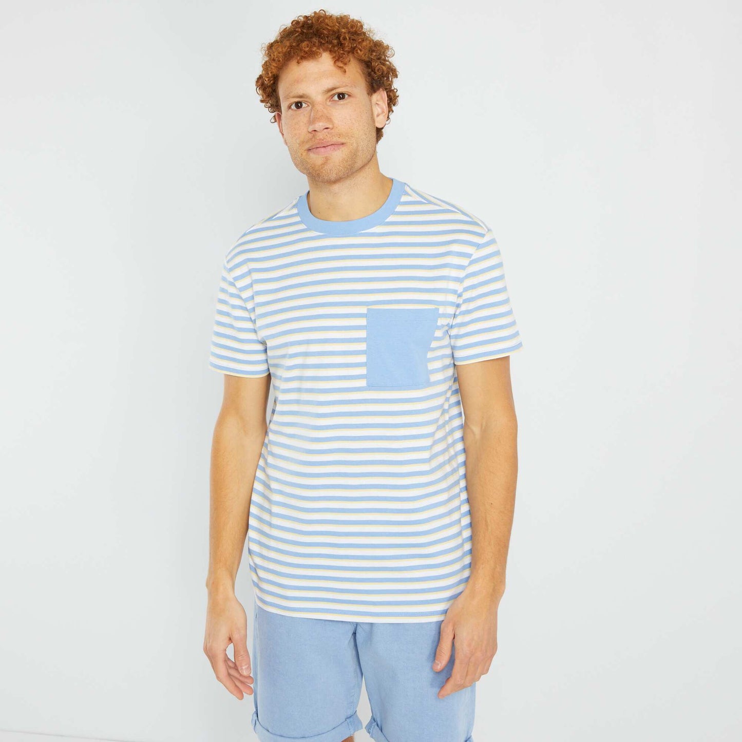 Striped jersey T-shirt BLUE