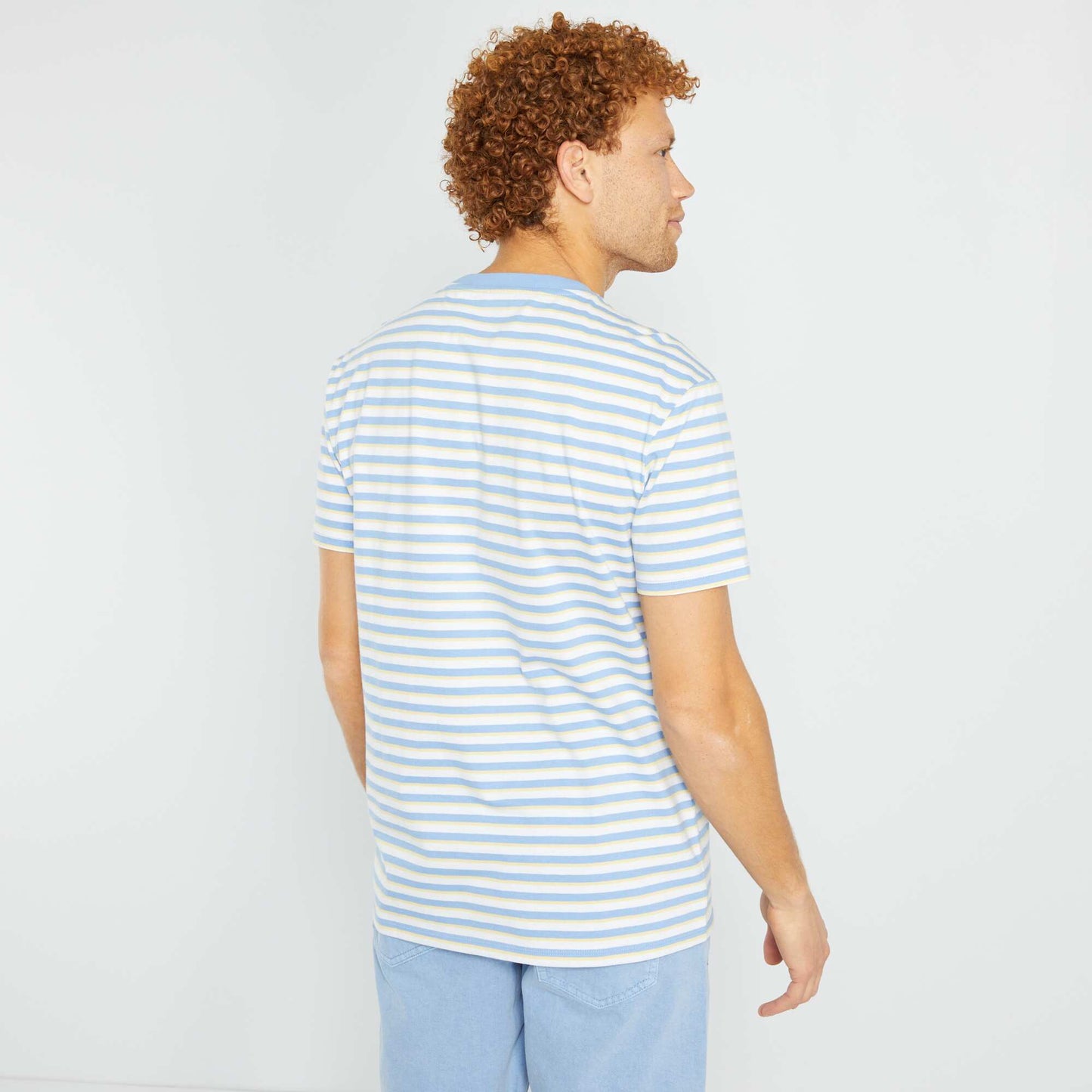 Striped jersey T-shirt BLUE