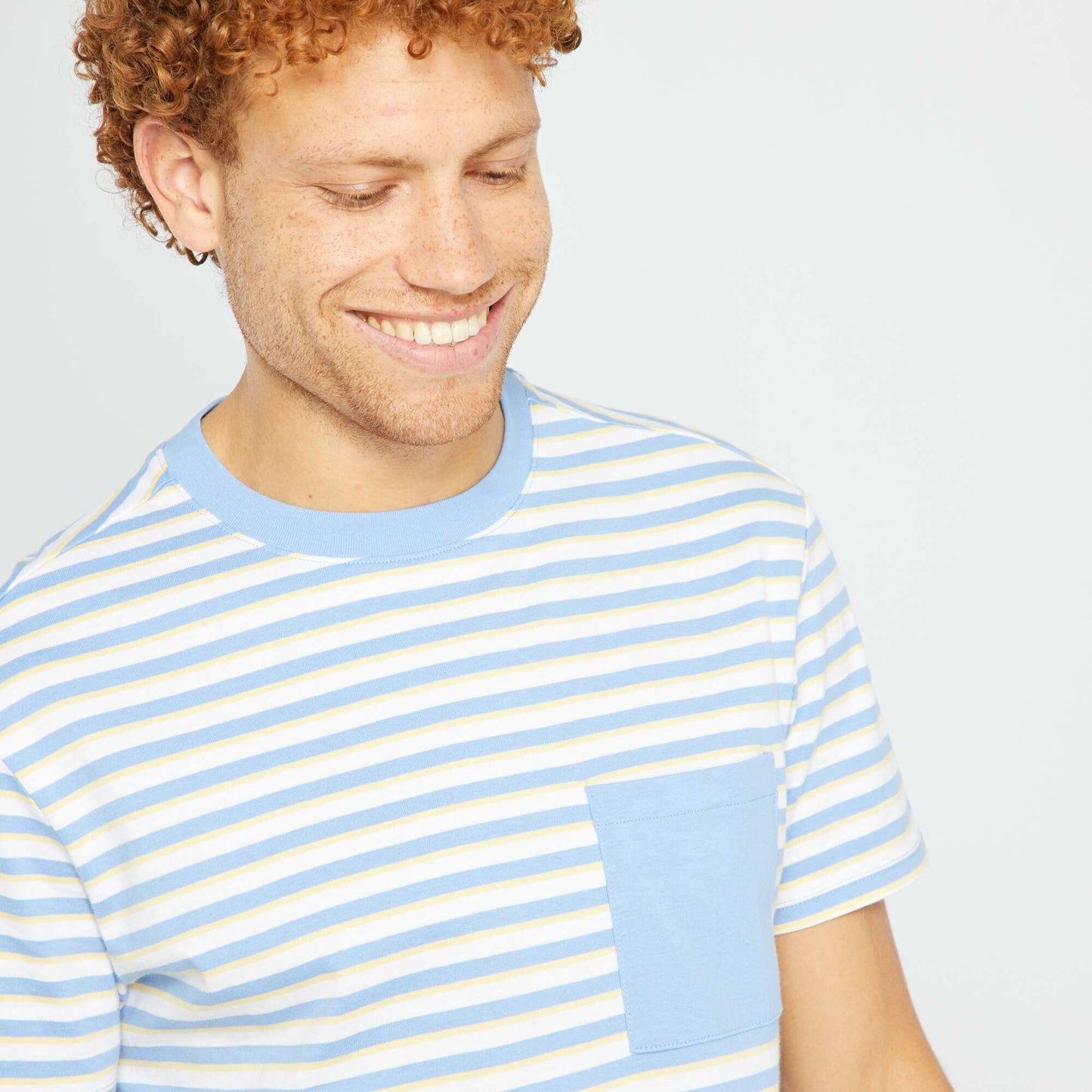 Striped jersey T-shirt BLUE