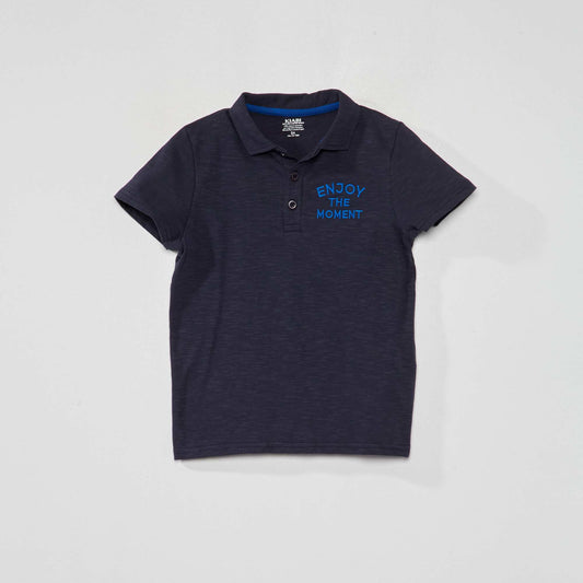 'Enjoy the moment' polo shirt BLUE