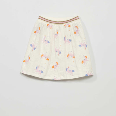 Skirt with glitter waistband WHITE