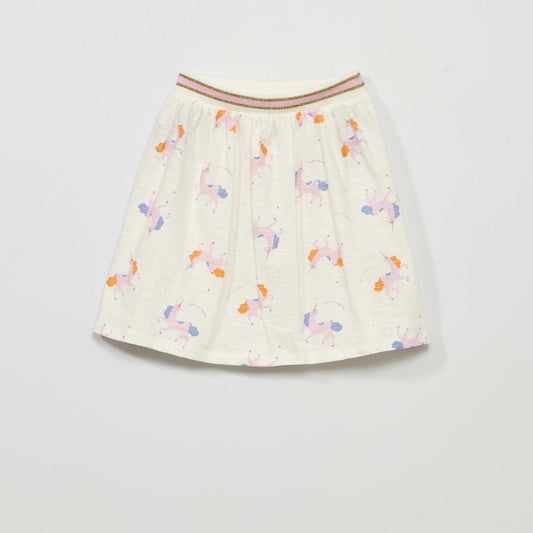 Skirt with glitter waistband WHITE