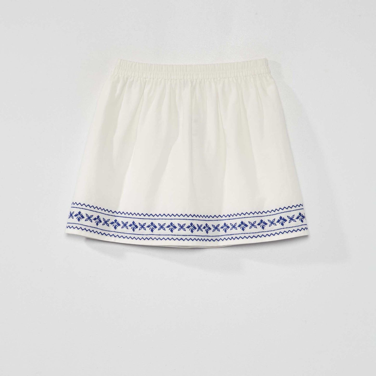 Short flared skirt white/blue