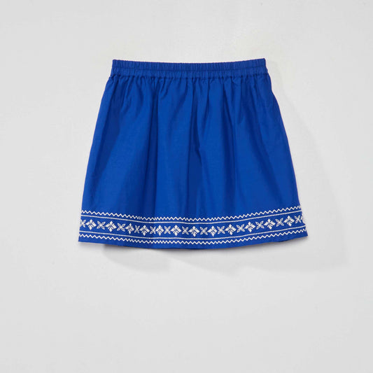 Short flared skirt blue/white