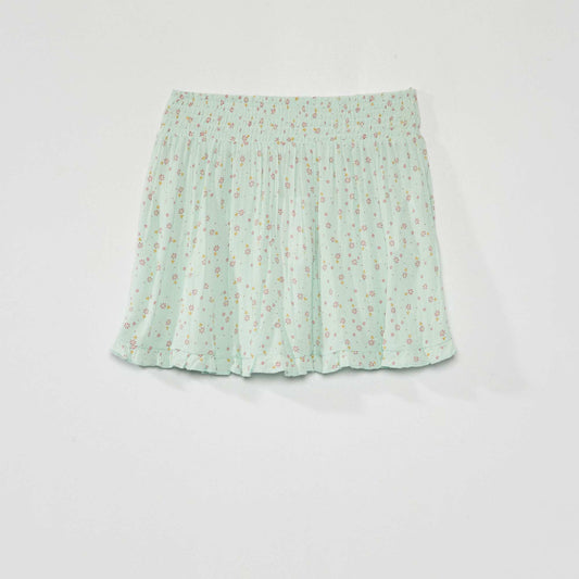 Flared skirt with print GREEN