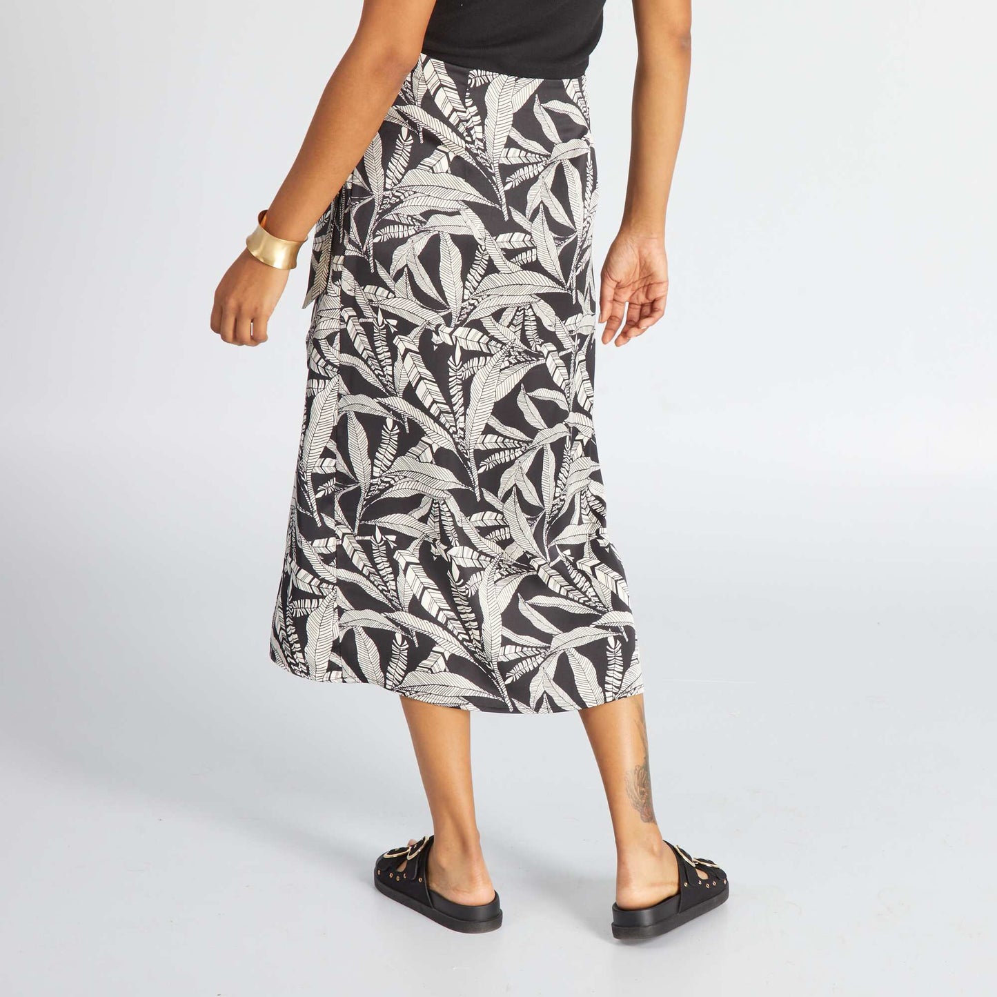 Midi wrap skirt BLACK