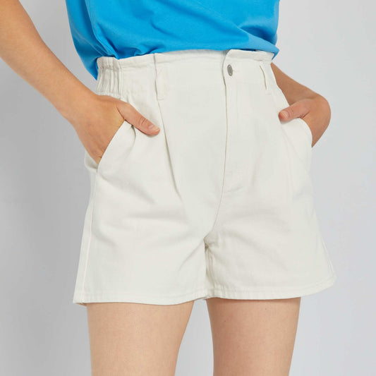 Paperbag shorts WHITE