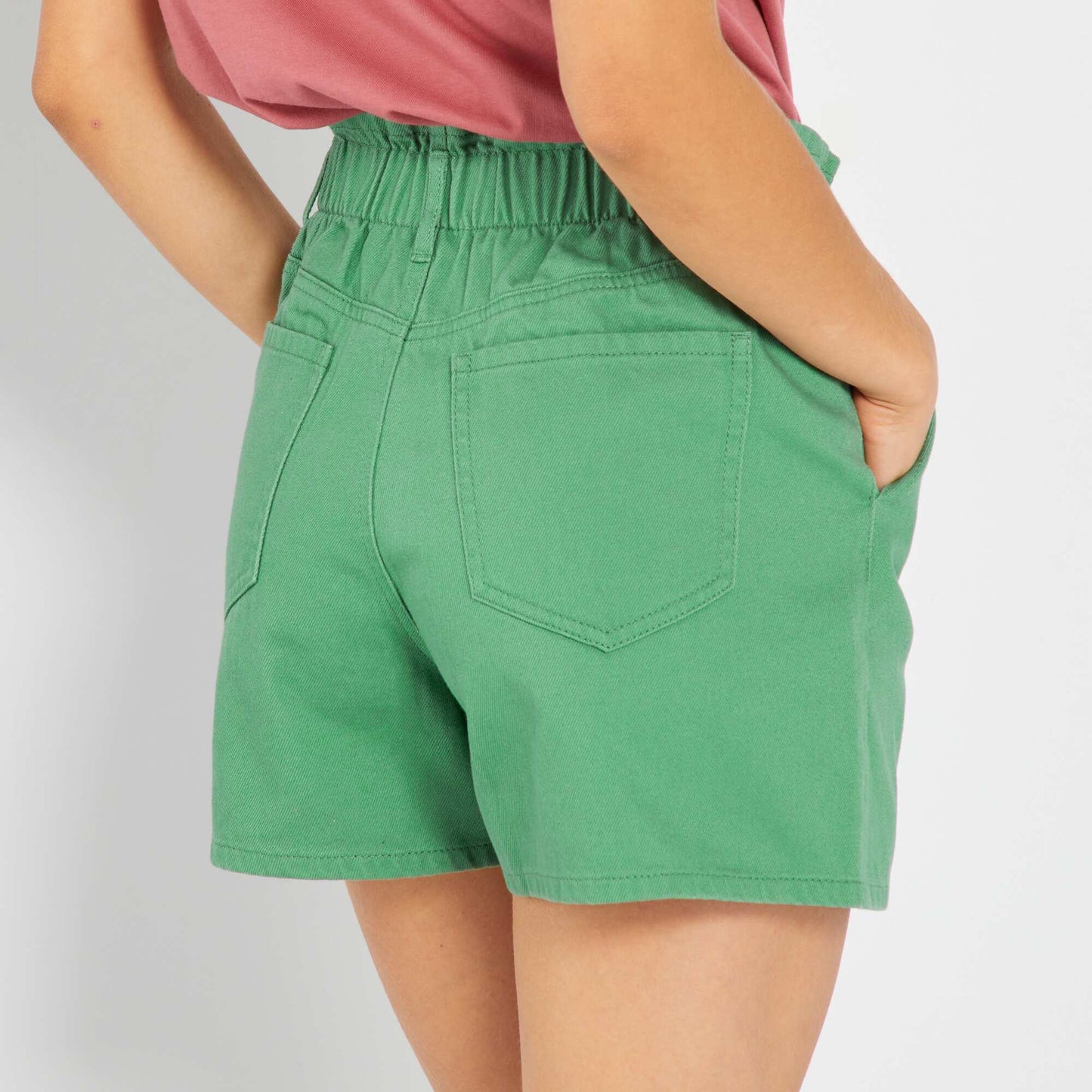 Paperbag shorts ash green