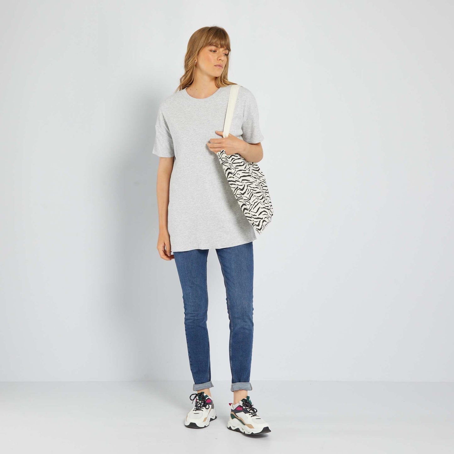 Long ribbed T-shirt GREY