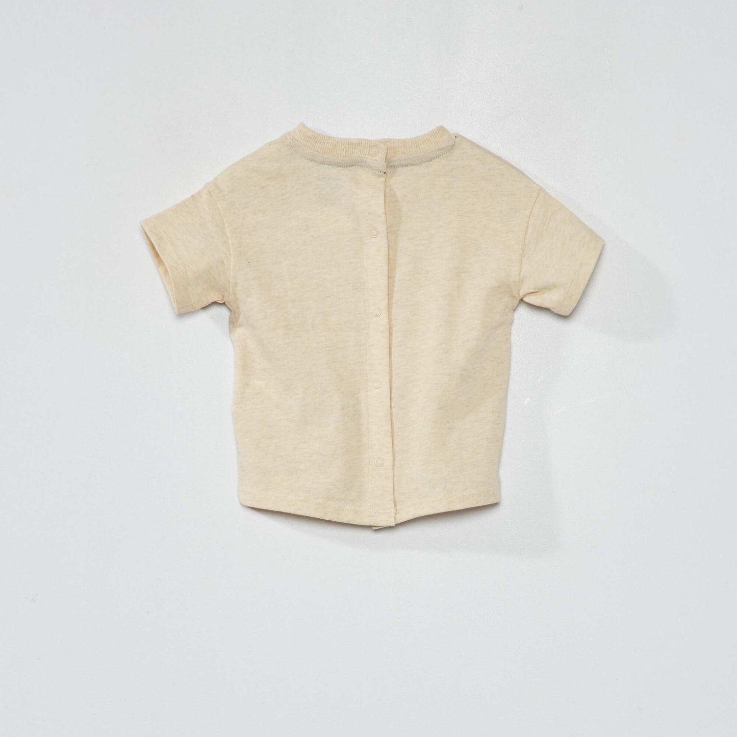 Short-sleeved jersey T-shirt BEIGE