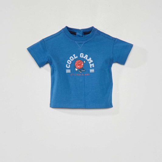 Short-sleeved jersey T-shirt BLUE