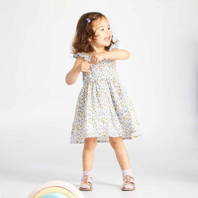 Liberty print dress + bloomers set WHITE