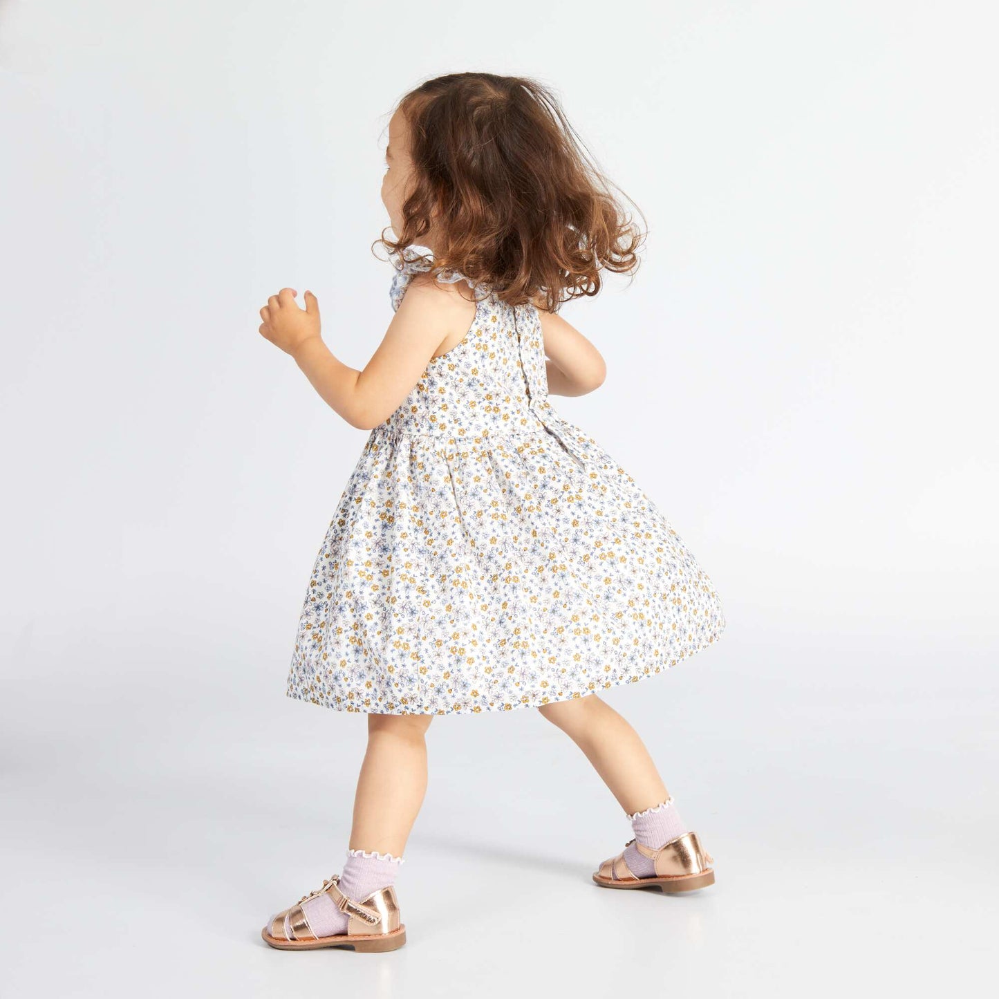 Liberty print dress + bloomers set WHITE