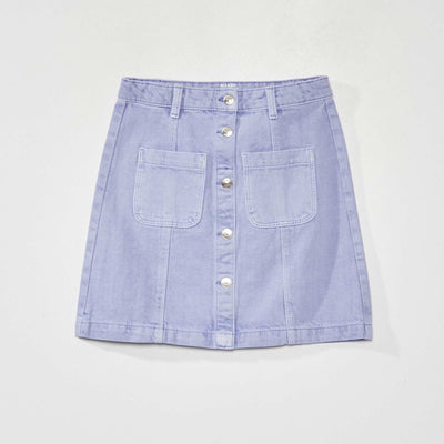 Denim A-line skirt PURPLE