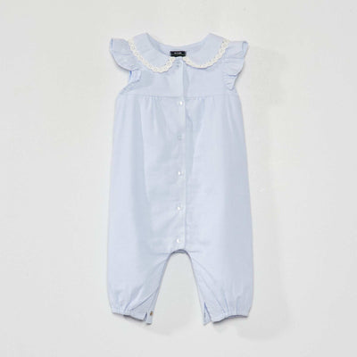 Double cotton voile romper BLUE