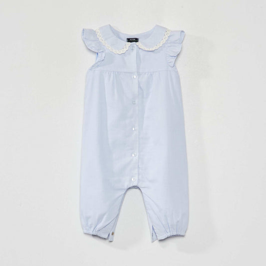 Double cotton voile romper BLUE