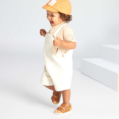Dungarees and T-shirt set - 2-piece set BEIGE