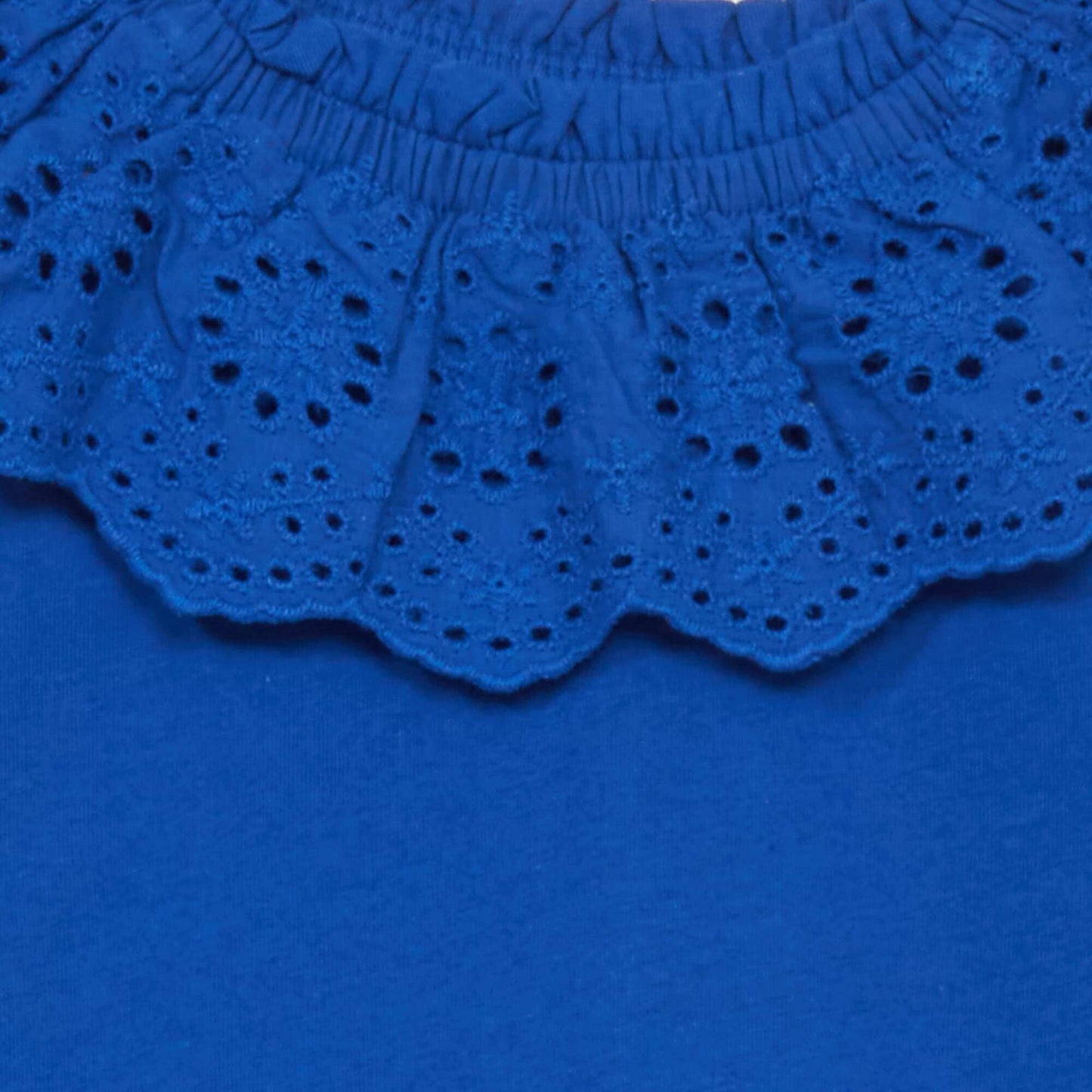 Vest top with broderie anglaise blue