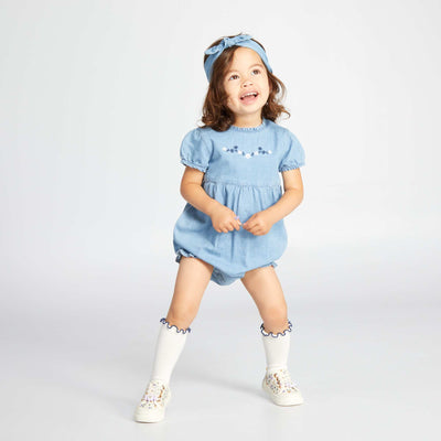Romper and accessories set BLUE EMBROIDERY
