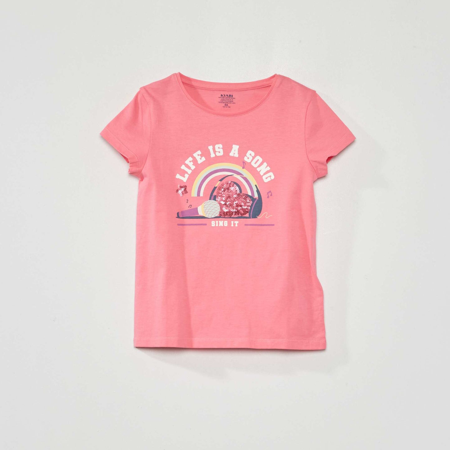 Jersey T-shirt with fun design PINK