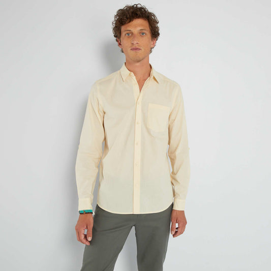 Straight pure cotton shirt YELLOW