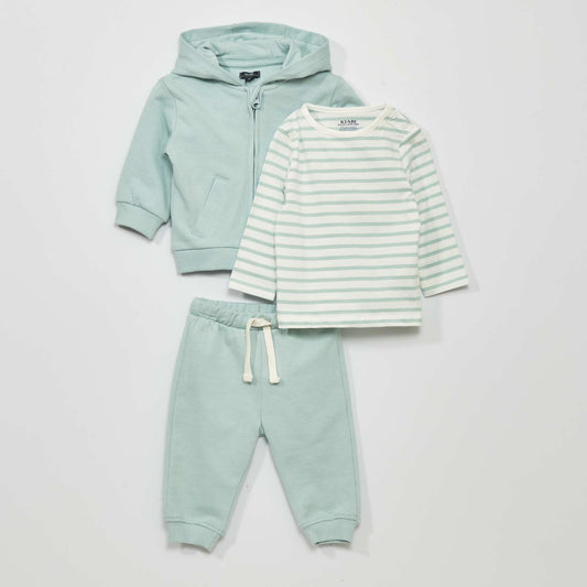 T-shirt, sweatshirt and joggers set - Two-piece set BLUE_RAY