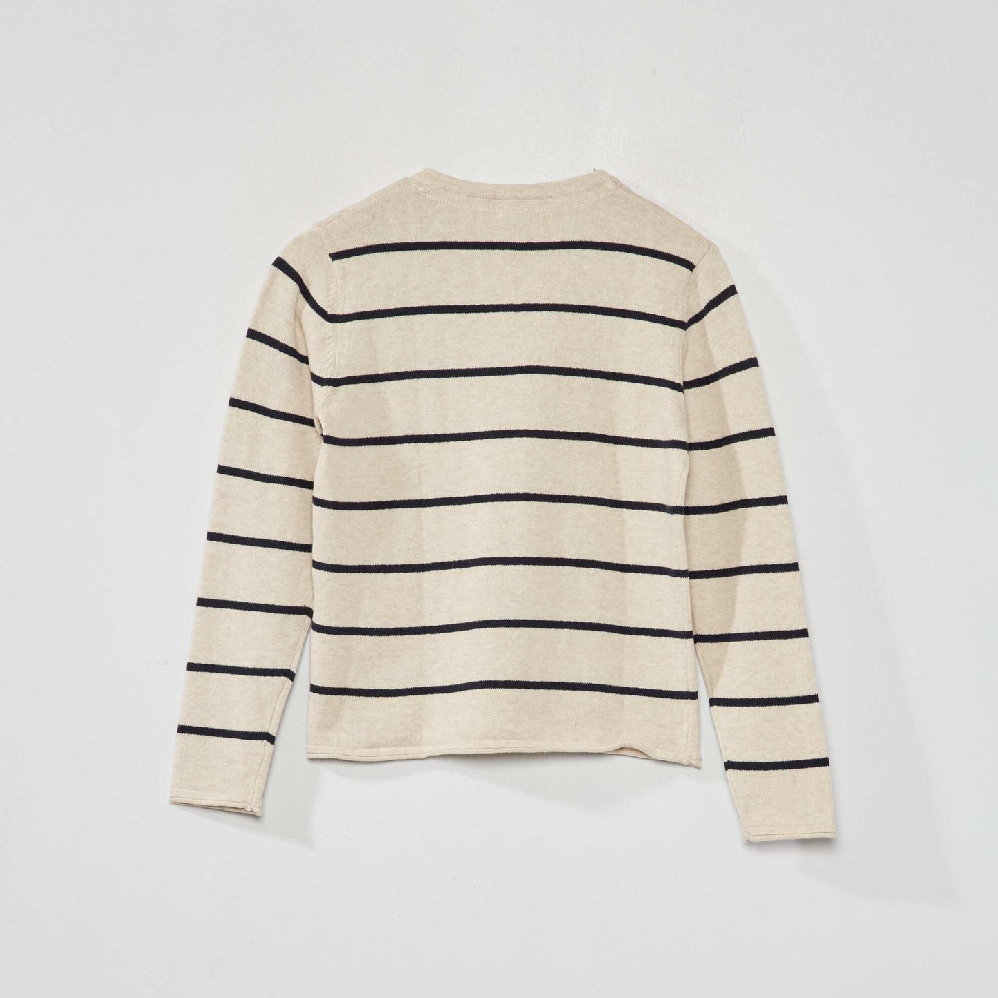 Lightweight jumper with grandad collar BEIGE