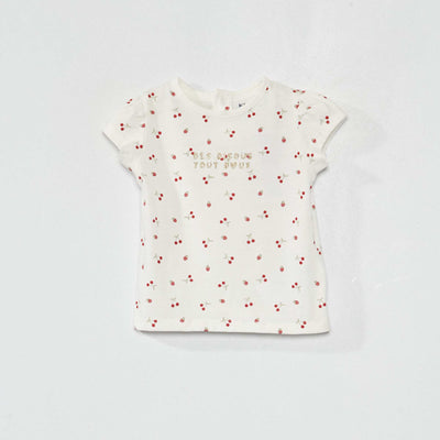 Printed jersey T-shirt WHITE