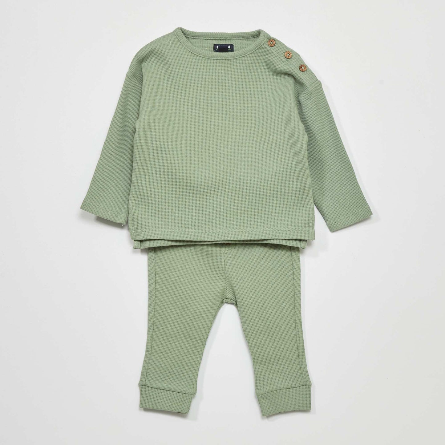 Waffle-knit set - Two-piece set GREEN