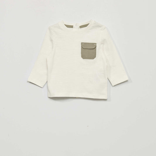 Jersey T-shirt with pocket WHITE