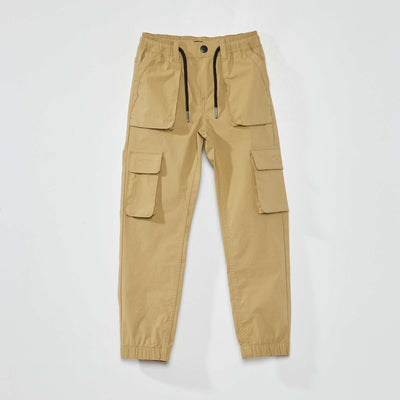 Stretch fabric combat trousers BEIG_SAMPLE