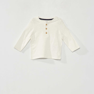 Long-sleeved jersey T-shirt White