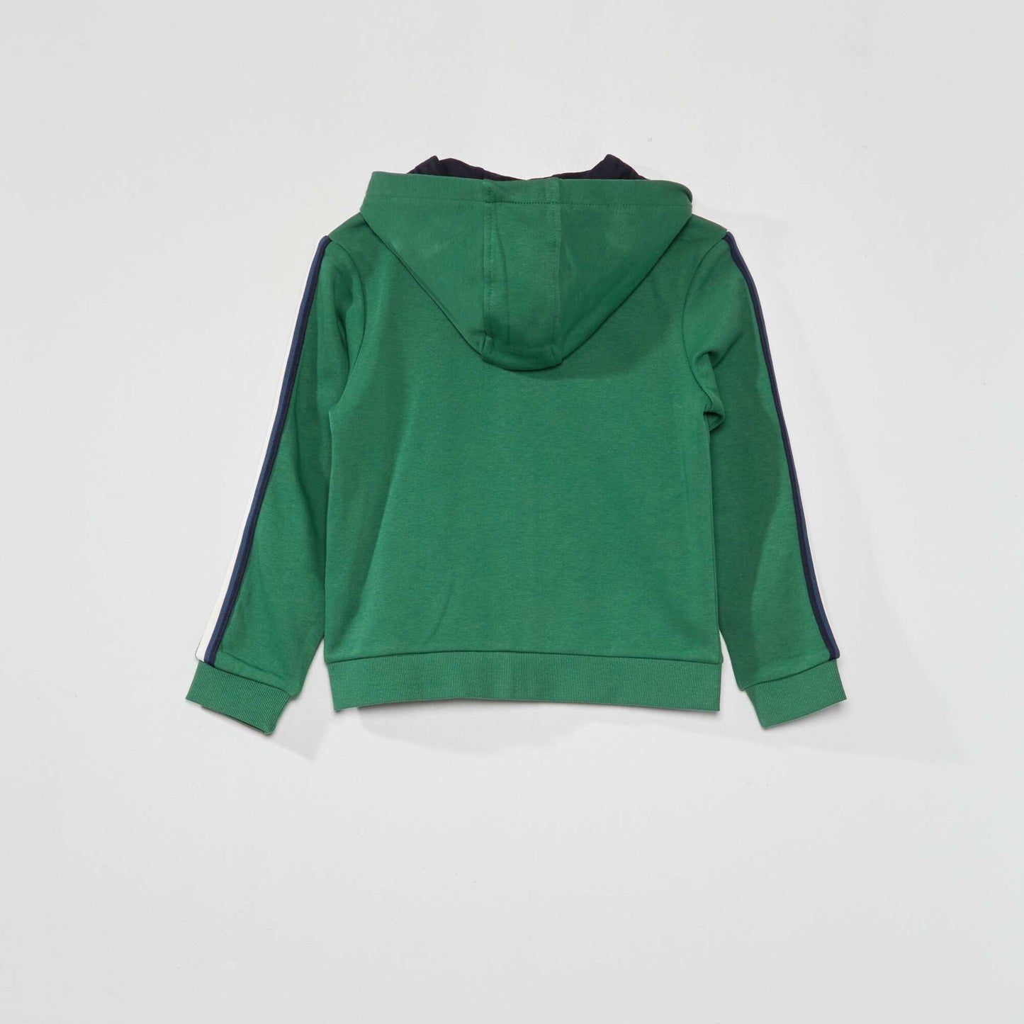 Hoodie with three-tone stripe green