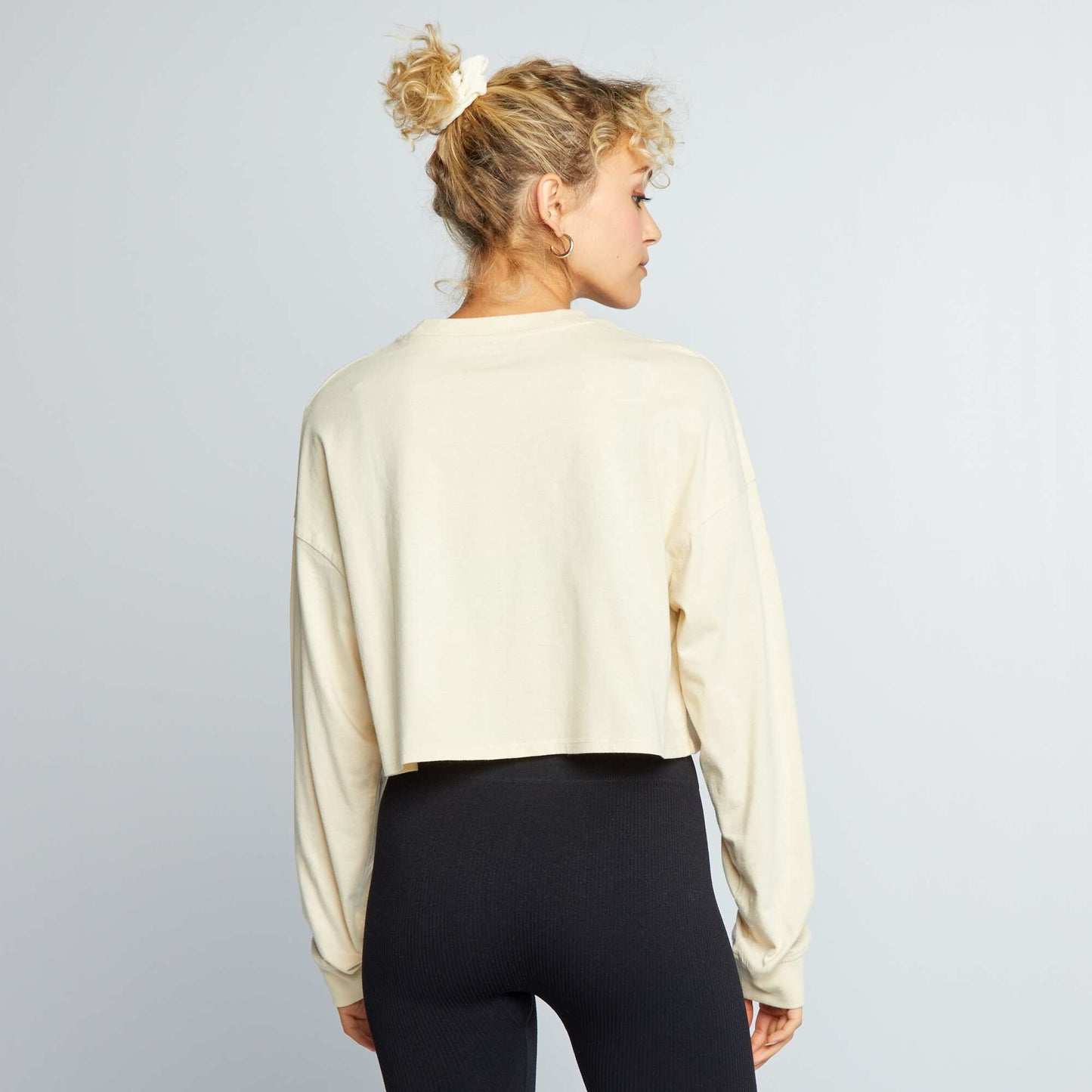 Jersey crop top CEDAR BEIGE