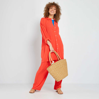 Crepe knit shirt PINK