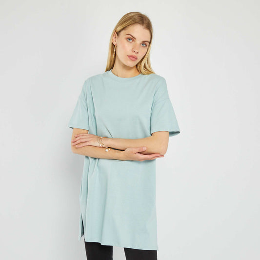 Plain short-sleeved T-shirt BLUE