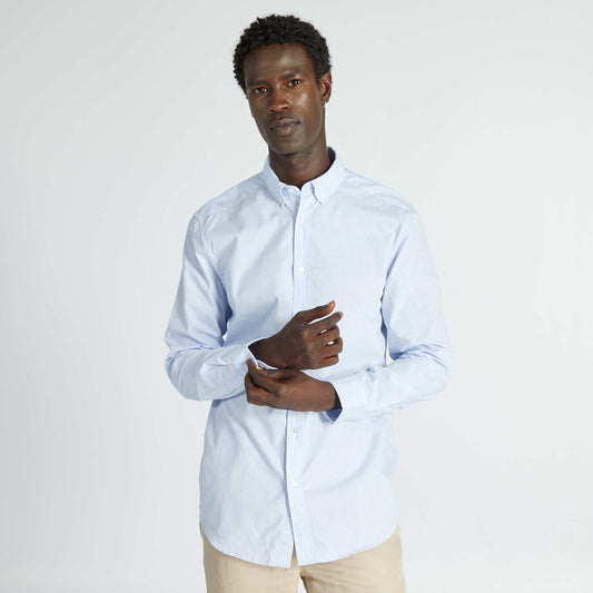 Straight cut check shirt LIGHT BLUE