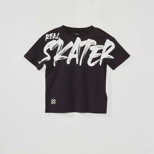 Short-sleeved printed T-shirt BLACK