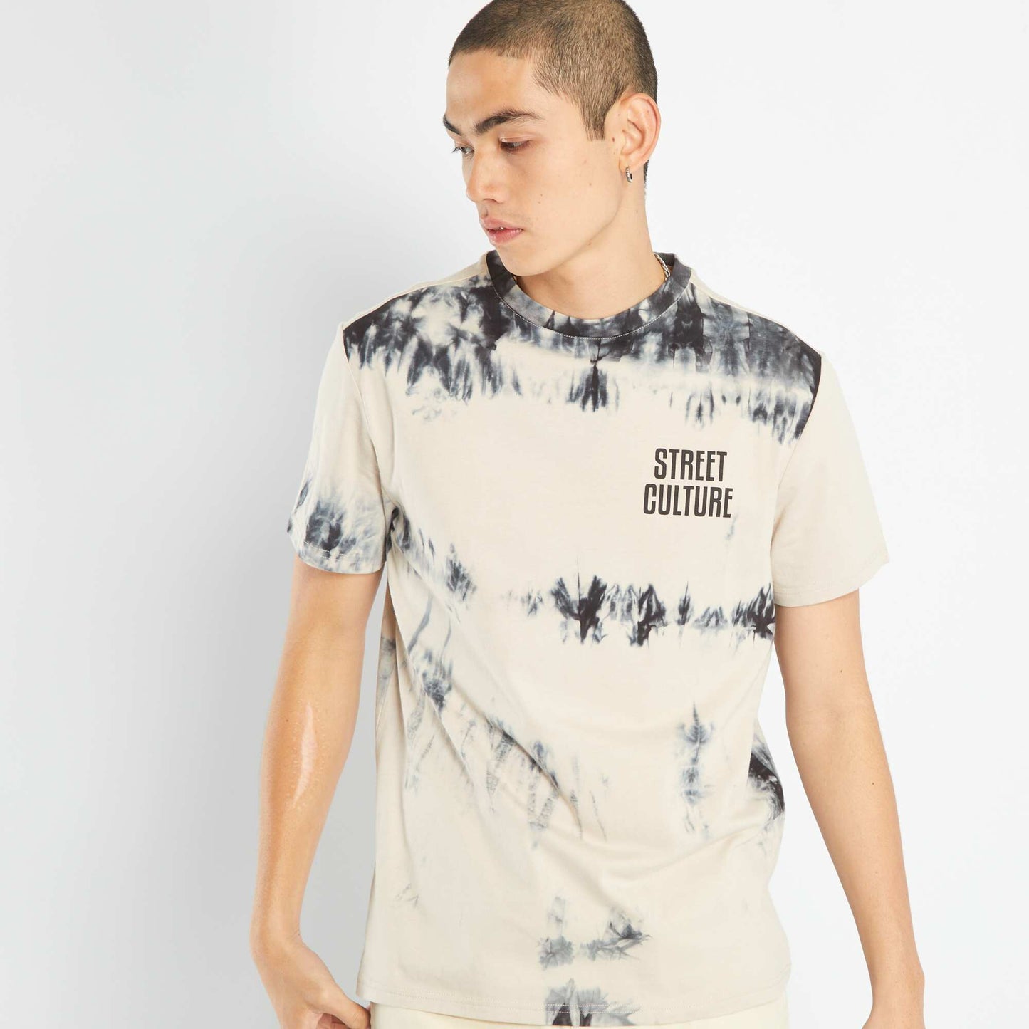 Tie-dye jersey T-shirt GRAY CAT