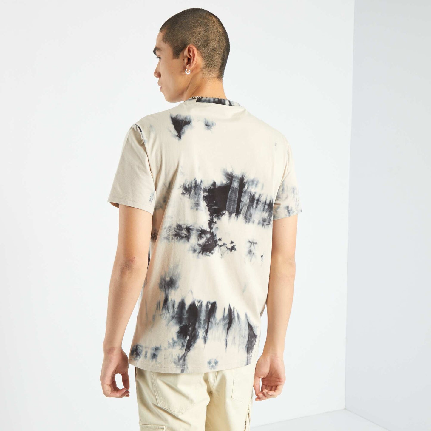 Tie-dye jersey T-shirt GRAY CAT