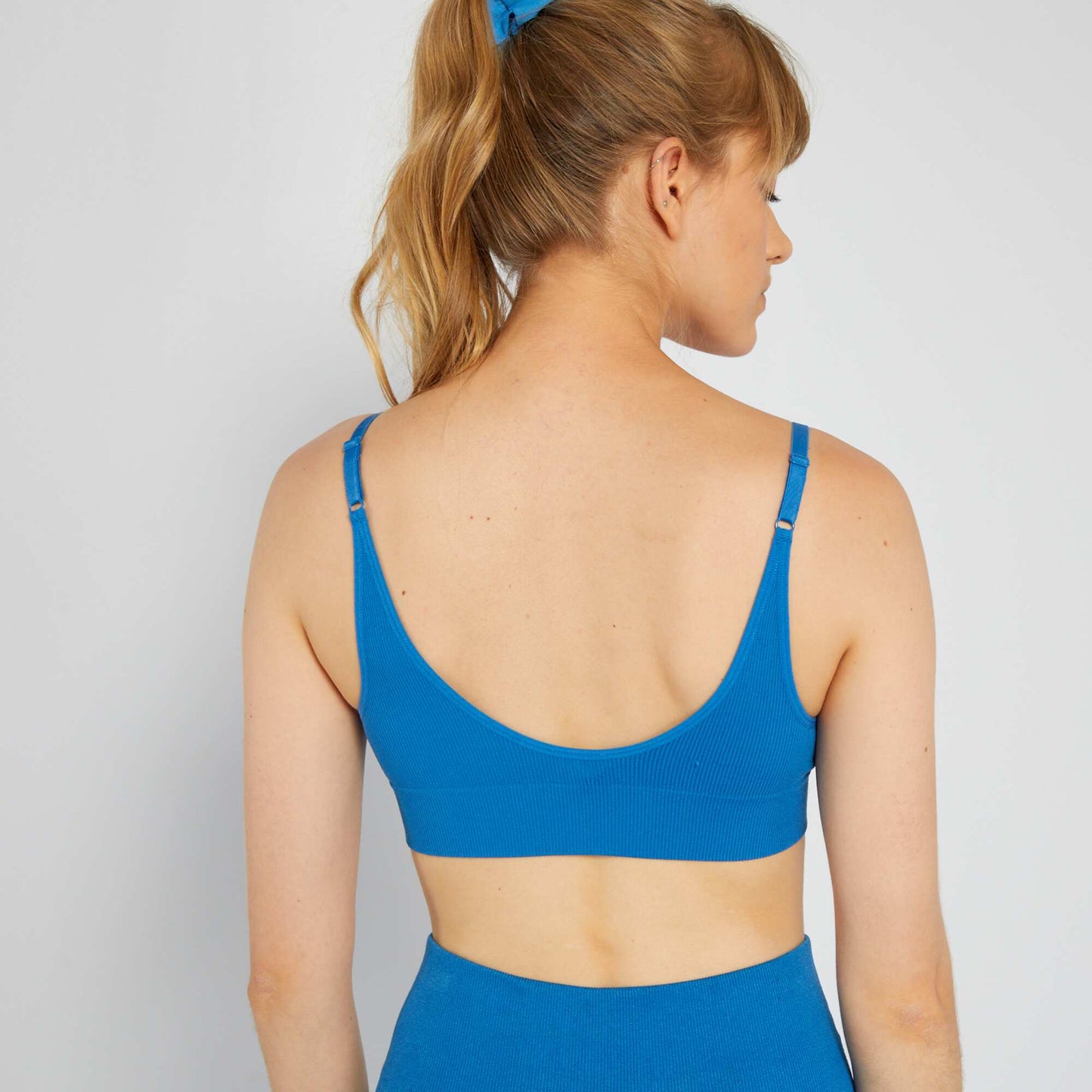 Ribbed sports bra blue