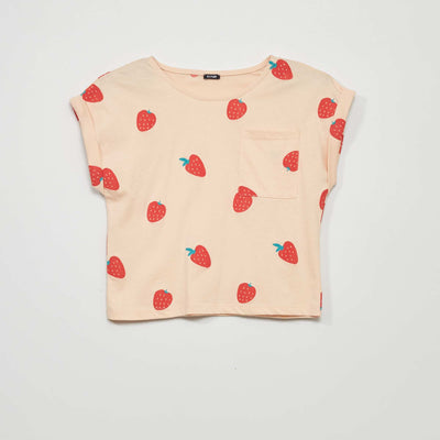 Printed jersey T-shirt AO_STRAWBE
