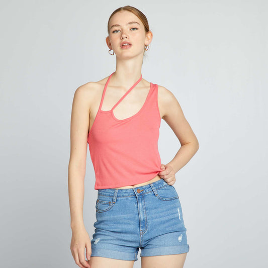 Vest top with asymmetric straps CORAL_PARA