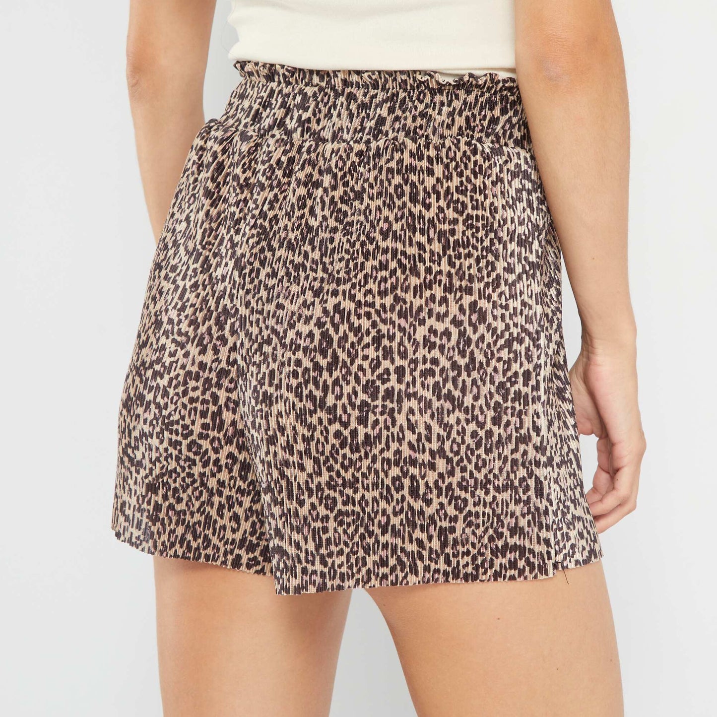 Flowing pleated shorts LEOPARDS