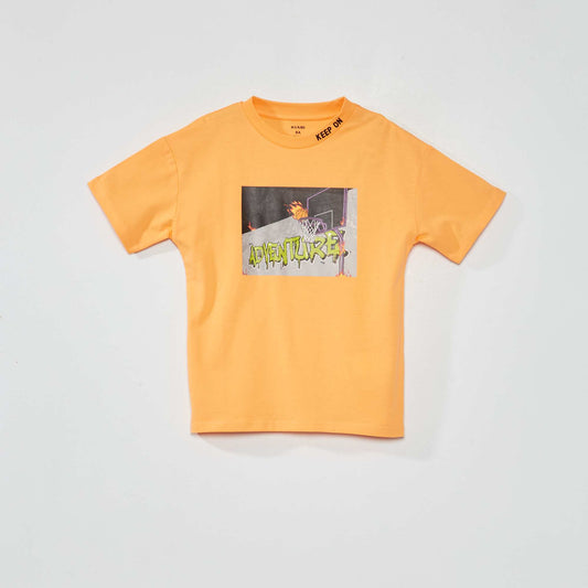 'Tennis' short-sleeved jersey T-shirt ORANGE